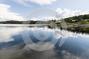 Norway sea shore landscape view