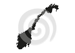Norway State Map Vector silhouette photo
