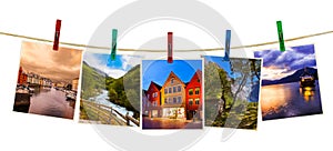 Norway travel photography on clothespins