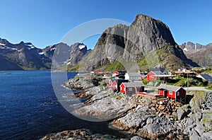 Norway village with mountain - Lofoten, Reine