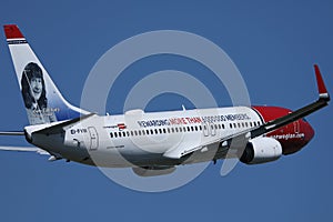 Norwegian Air Line plane flying to various destinations