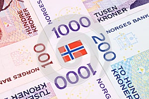 Norwegian Bank Notes & Flag