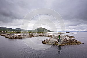 Norwegian bay with lighthouse