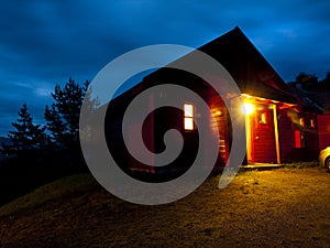 Norwegian Cabin in the mountain photo