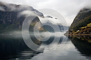 Norwegian fjord. Generate Ai