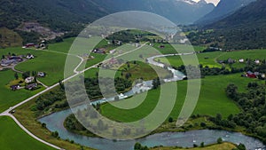 Norwegian fjord Loen in Stryn, Norway