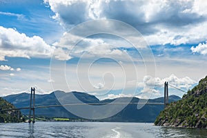 Norwegian fjord and mountains Lysefjord, Norway