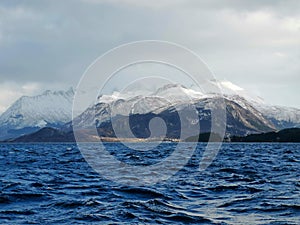 Norwegian fjord during winter