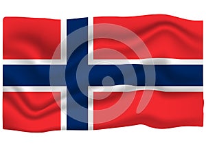 Norwegian Flag Icon. National Flag Banner. Cartoon Vector illustration