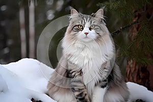 Norwegian Forest Cat - Originated in Norway (Generative AI)