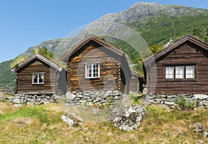 Norwegian house across Lovatnet Lake