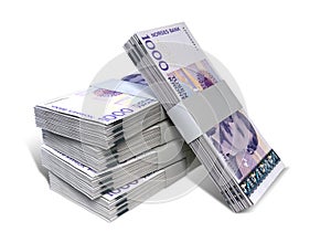 Norwegian Krone Notes Bundles Stack