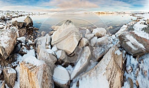 Norwegian lake at sunset