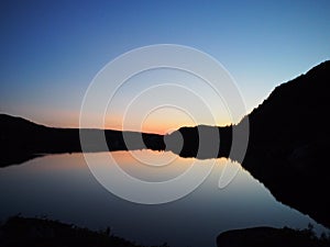 Norwegian lakes sunset