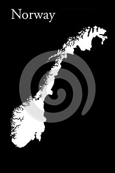 Norwegian Map Isolated On Black Background 3d Illustration