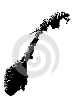 Norwegian Map Isolated On White Background 3d Illustration