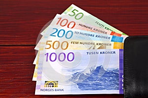 Norwegian money - Krone in the black wallet