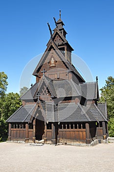 Norwegian Oslo restored stave church. Gol. Bygdoy. Norsk Folkemuseum