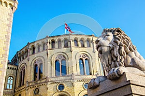 Norwegian Parliament Stortinget in Oslo, Norway