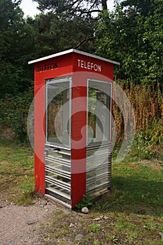Norwegian red telephone box