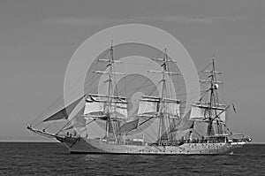 Norwegian sailship sailing under sails