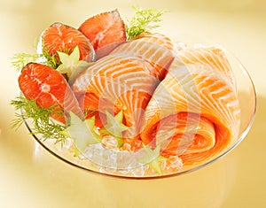 Norwegian salmon on a plate