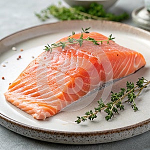 Norwegian salmon on a plate