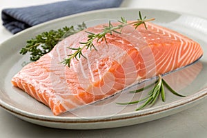 Norwegian salmon on a plate