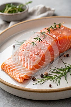 Norwegian salmon on a plate