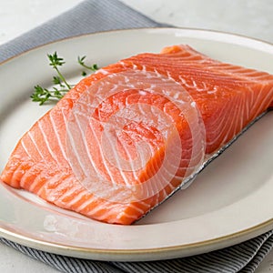 Norwegian salmon on a plate