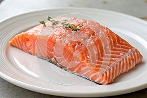 Norwegian salmon on a plate