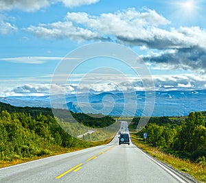 Norwegian summer road (near Dombas, Norge)