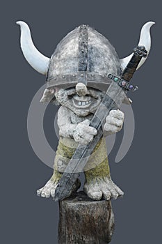 Norwegian troll with viking helmet