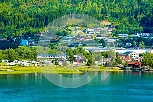 Norway fjord village landscape