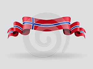 Norwegian wavy flag. Vector illustration.