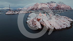 Norwegian Winter Palette: Aerial Showcase of Henningsvaer