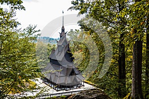 Norwegian wooden church near Bergen