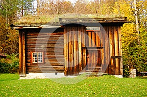 Norwegian wooden farm house for service