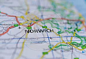 Norwich on map photo