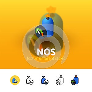 NOS icon in different style photo