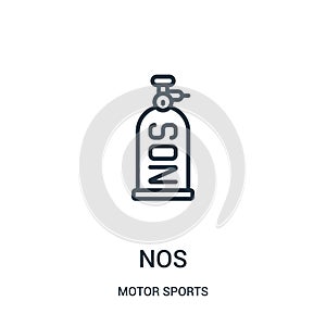 nos icon vector from motor sports collection. Thin line nos outline icon vector illustration. Linear symbol photo