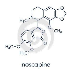 Noscapine antitussive drug molecule. Skeletal formula.