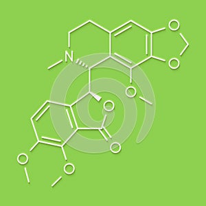 Noscapine antitussive drug molecule. Skeletal formula.