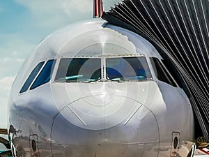 Nose of airliner