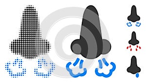 Nose Breath Halftone and Solid Icon