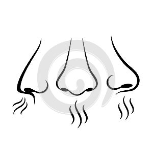 Nose breathing vector pictogram