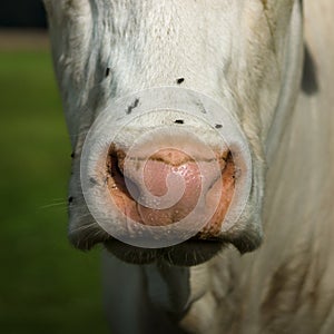 The nose of cow, close-up.