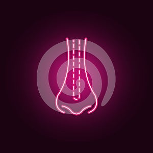 Nose esthetic surgery icon. Elements of anti agies in neon style icons. Simple icon for websites, web design, mobile app, info