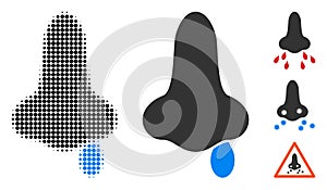 Nose Flu Halftone and Solid Icon