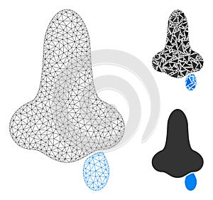 Nose Flu Vector Mesh 2D Model and Triangle Mosaic Icon